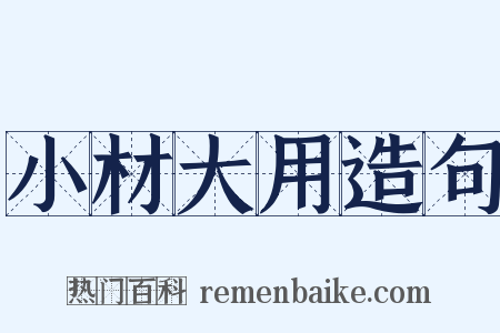 小材大用造句是什么意思的图片